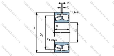 Подшипник 22311E, размеры 55x120x43, вес 2,45 кг